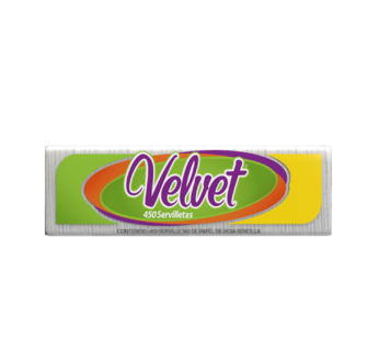 Servilleta Velvet hoja sencilla 450 pzas